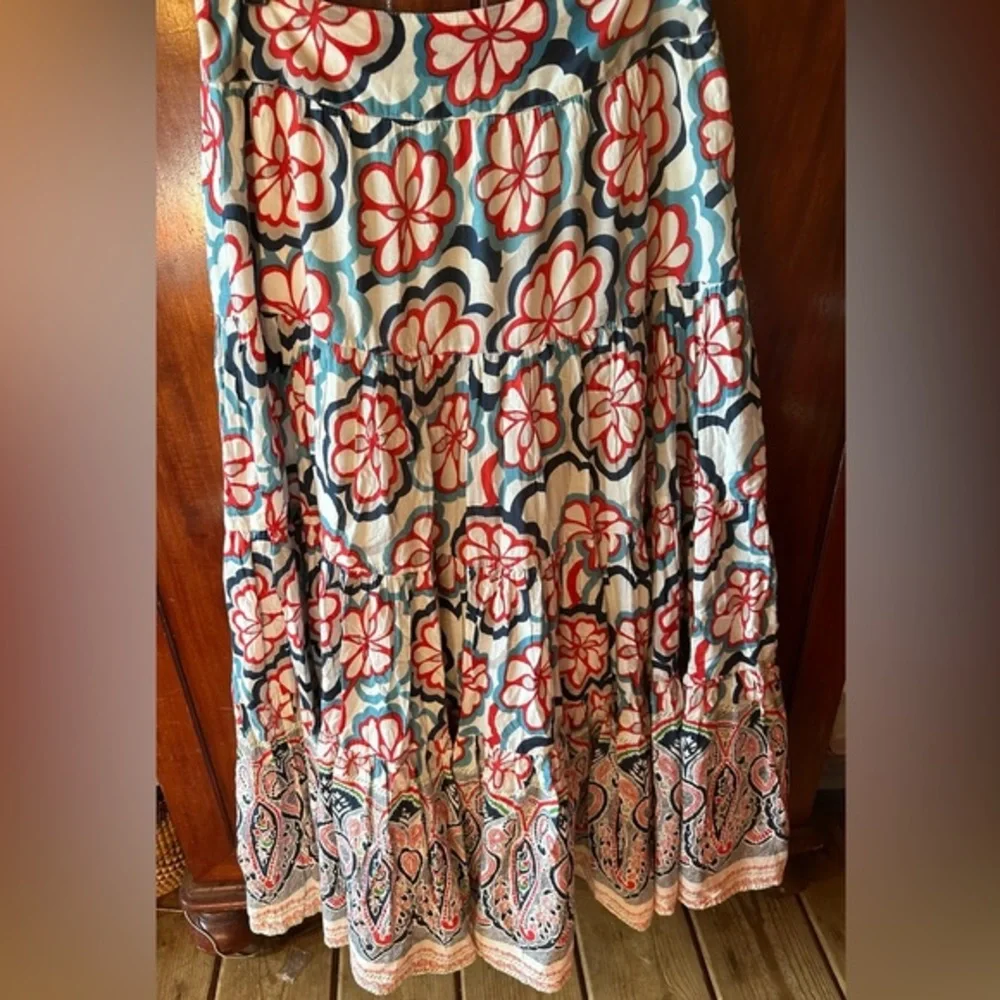 Camaieu Paris size EU 40(US 10/12) peasant Boho tiered hi waist maxi‎ skirt.EUC